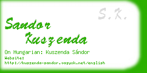 sandor kuszenda business card